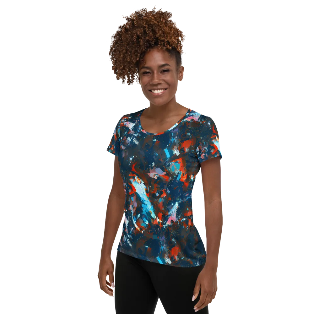 Ghenie's Whirl on Women's Athletic T-Shirt — Left