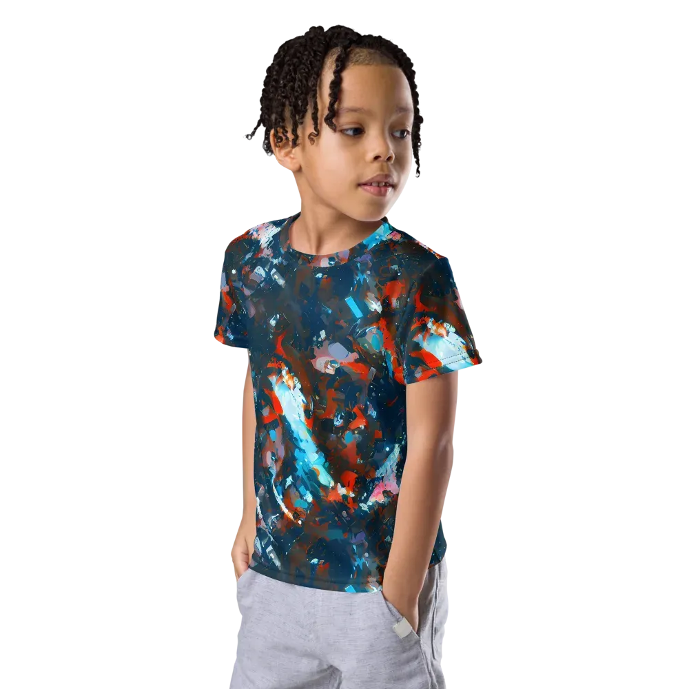 Ghenie's Whirl on Kids Crew Neck T-Shirt — Left Front