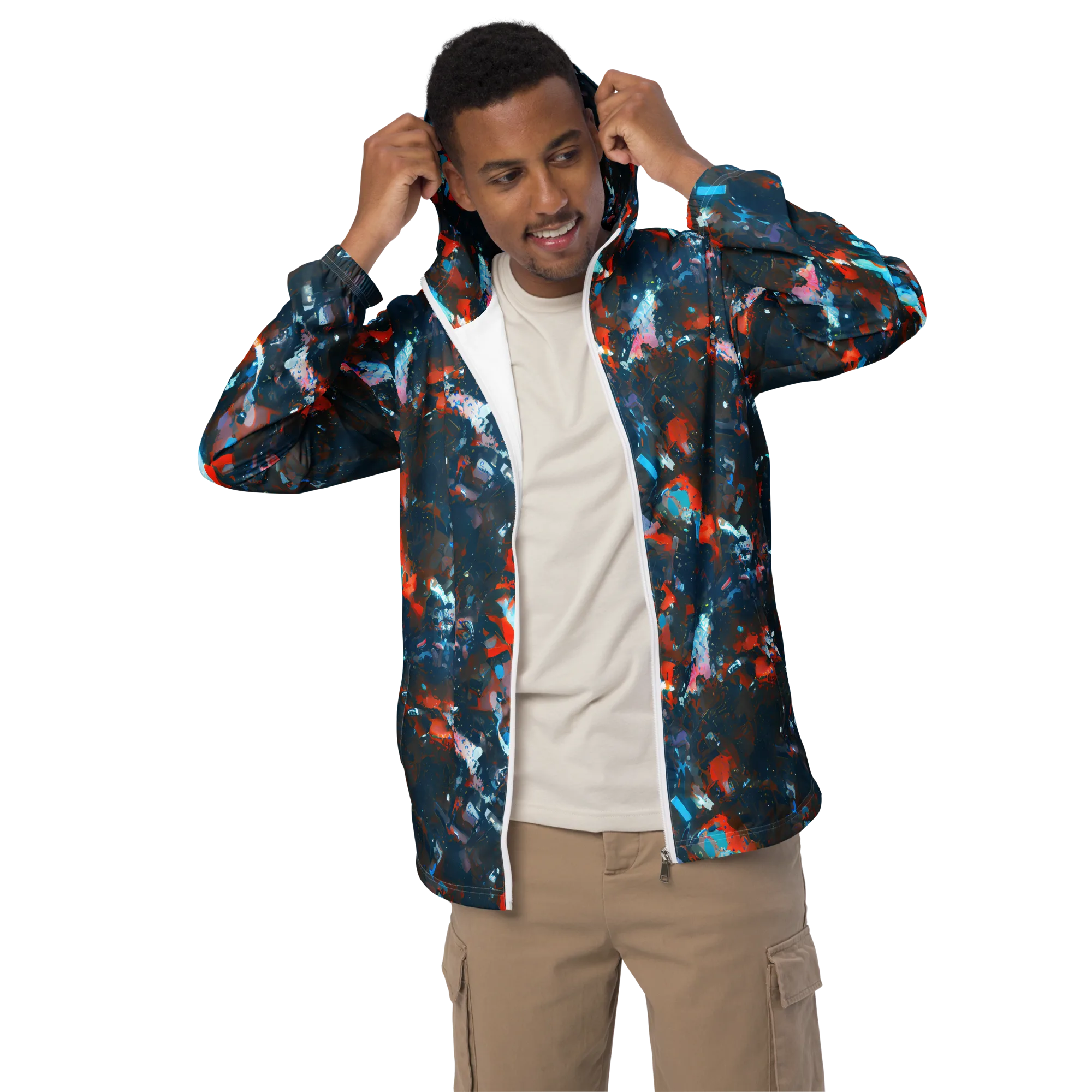 Ghenie's Whirl on Men's Windbreaker — Front