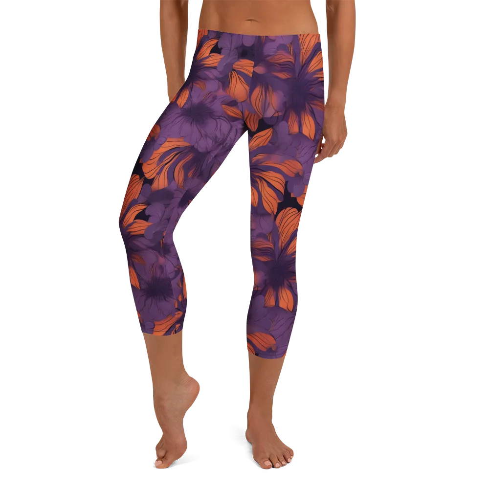 Plum Ignition on Capri Leggings — Front
