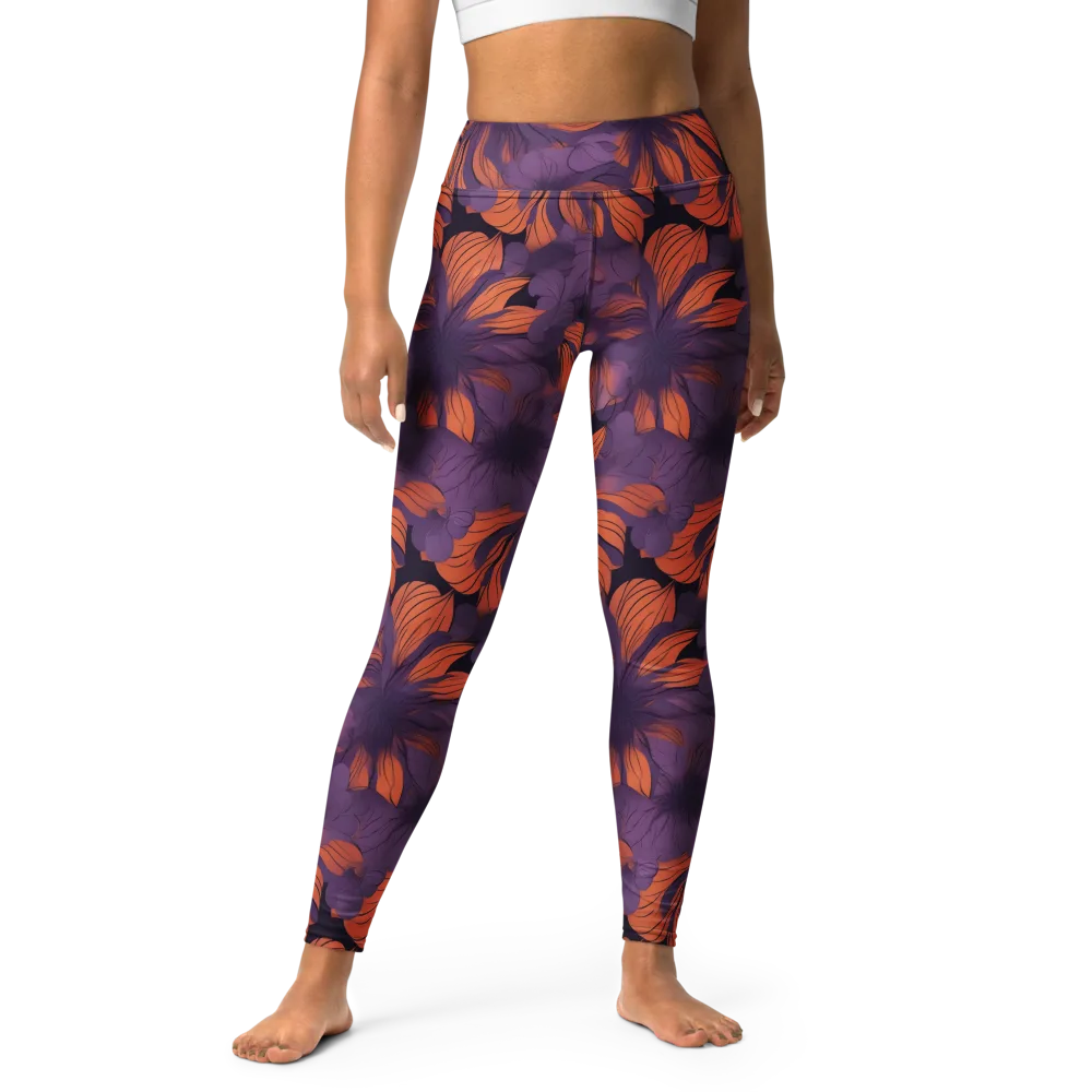 Plum Ignition on Yoga Leggings — Front
