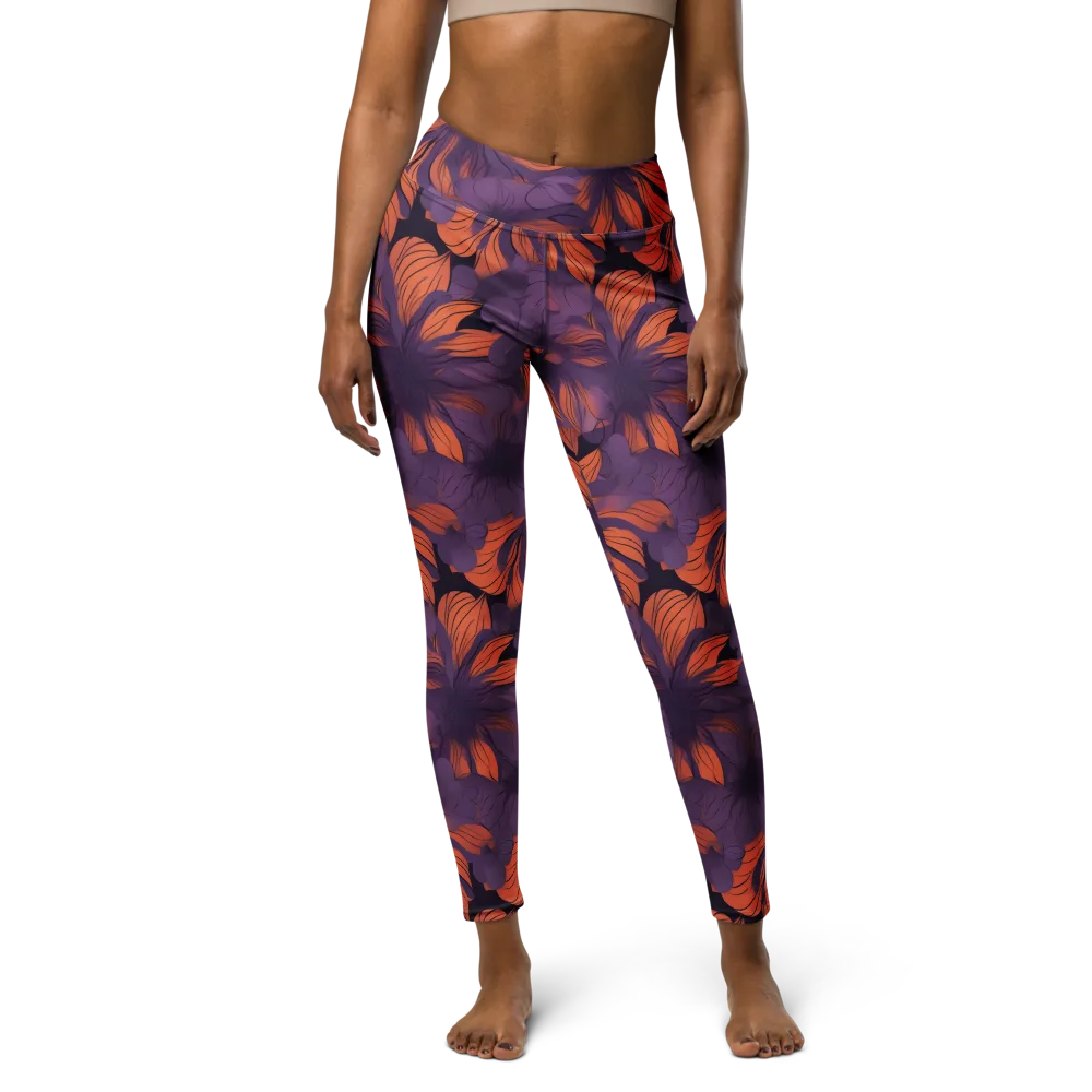 Plum Ignition on Yoga Leggings — Front