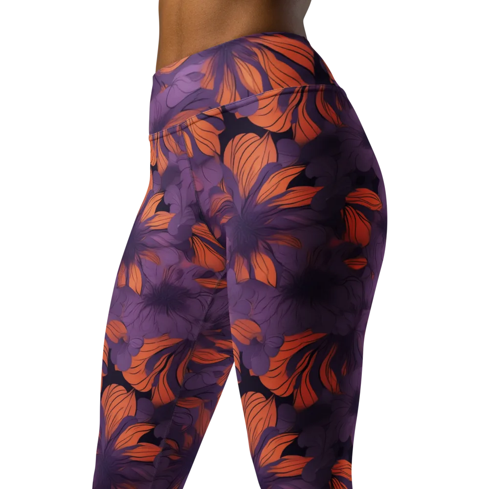 Plum Ignition on Yoga Leggings — Left Front