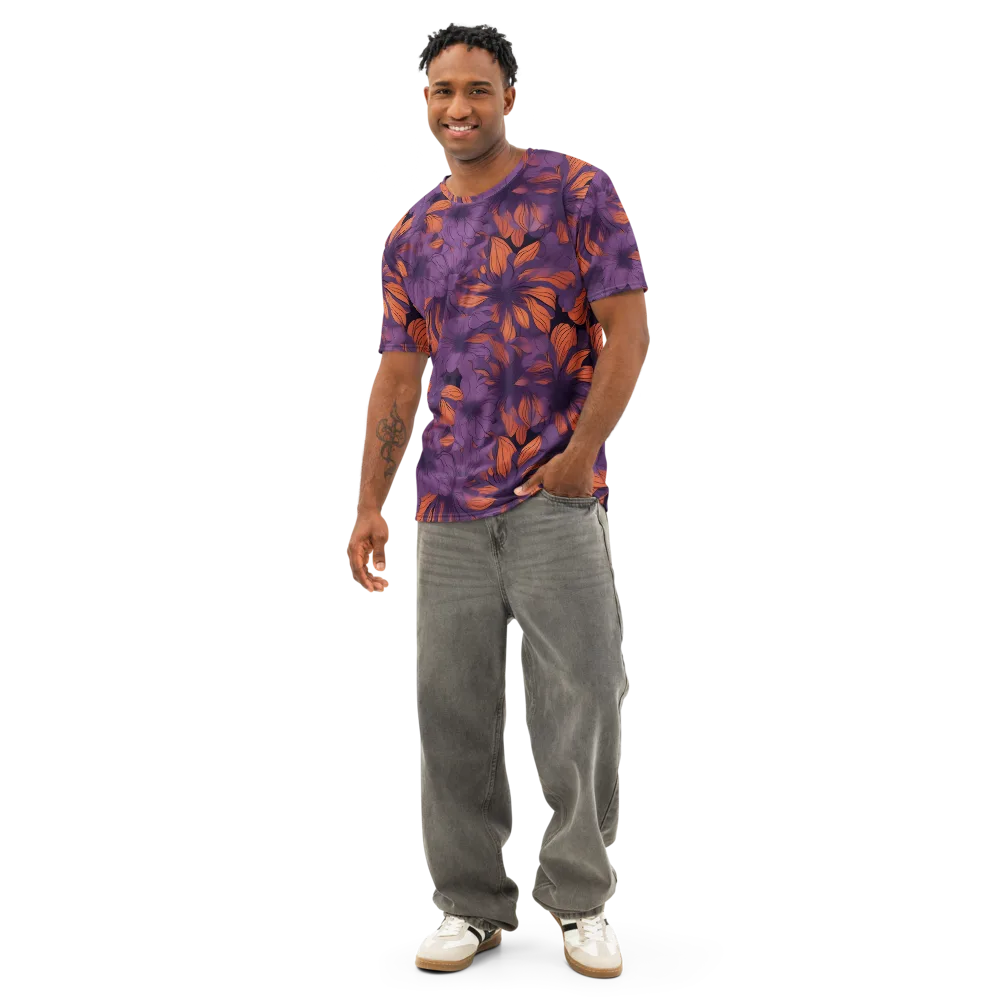 Plum Ignition on Men's Cotton Crew Neck T-Shirt — Front