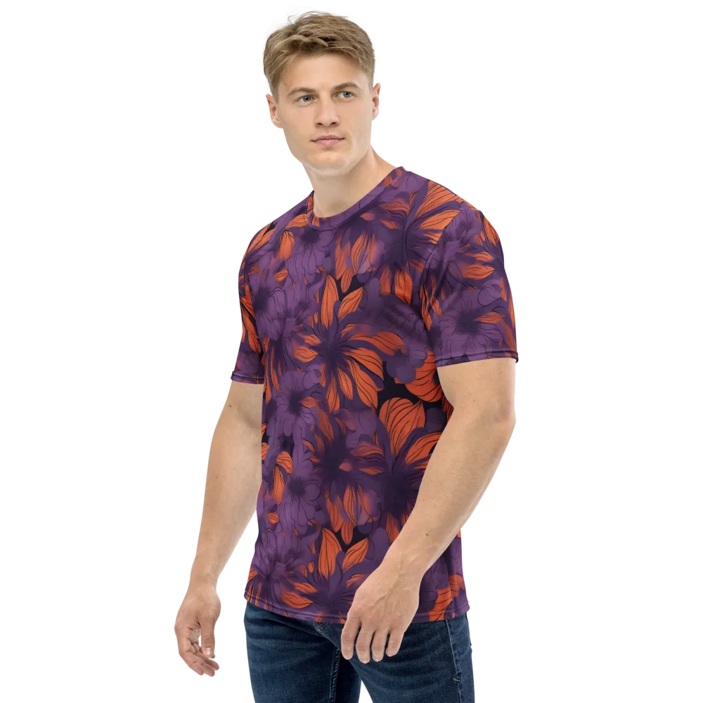 Plum Ignition on Men's Crew Neck T-Shirt — Left