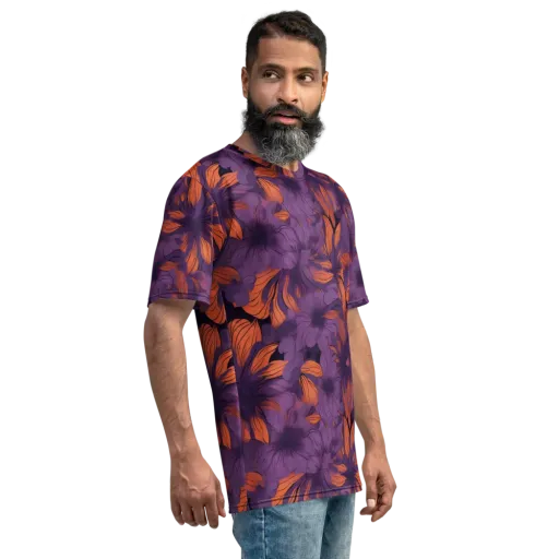 Plum Ignition on a Men's Crew Neck T-Shirt