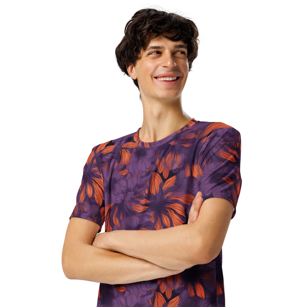 Plum Ignition on Men's Crew Neck T-Shirt — Left Front
