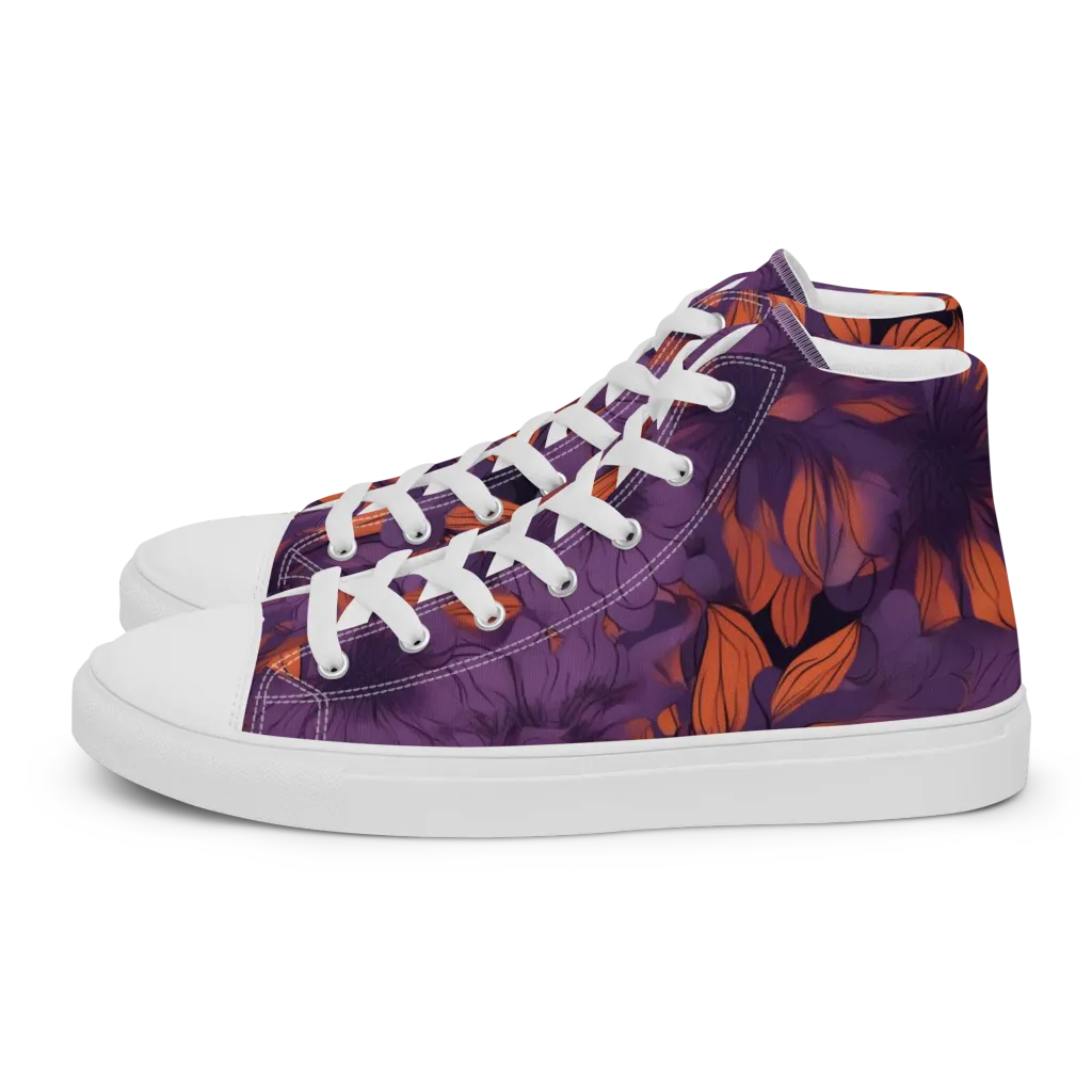 Plum Ignition on Women's High Top Canvas Shoes — Left