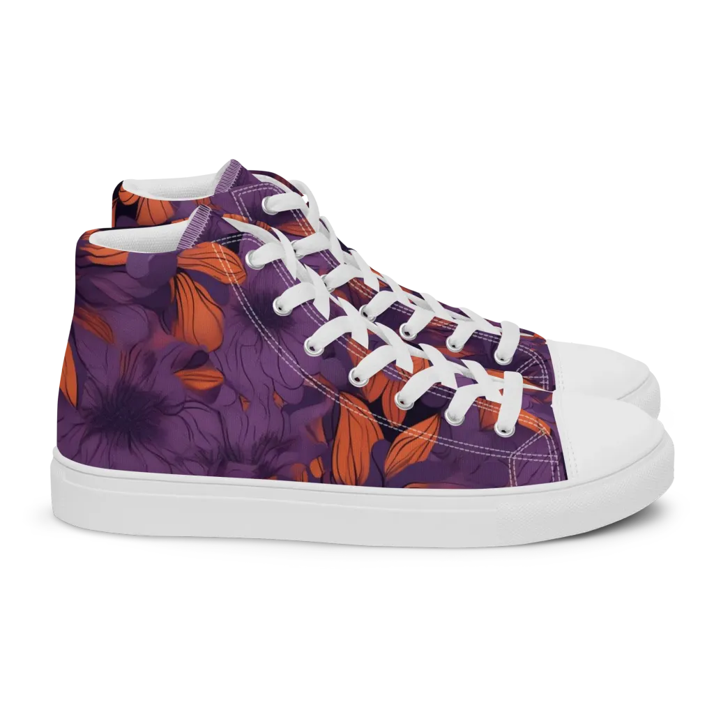 Plum Ignition on Women's High Top Canvas Shoes — Right