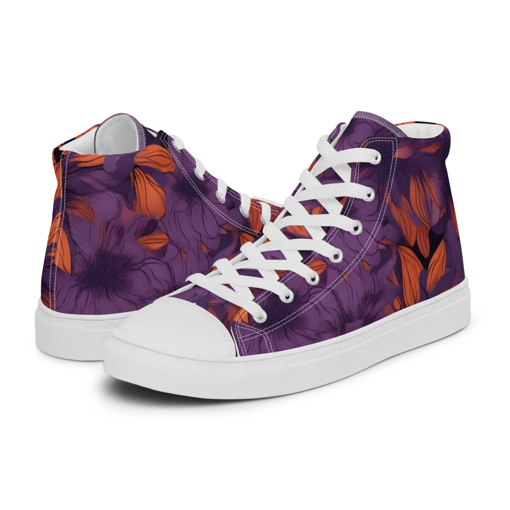Plum Ignition on Women's High Top Canvas Shoes — Left