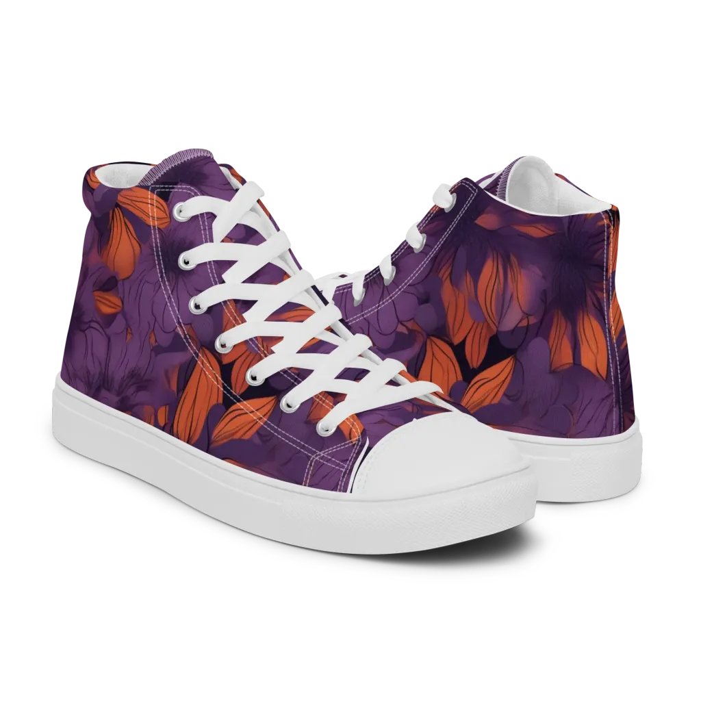 Plum Ignition on Women's High Top Canvas Shoes — Right