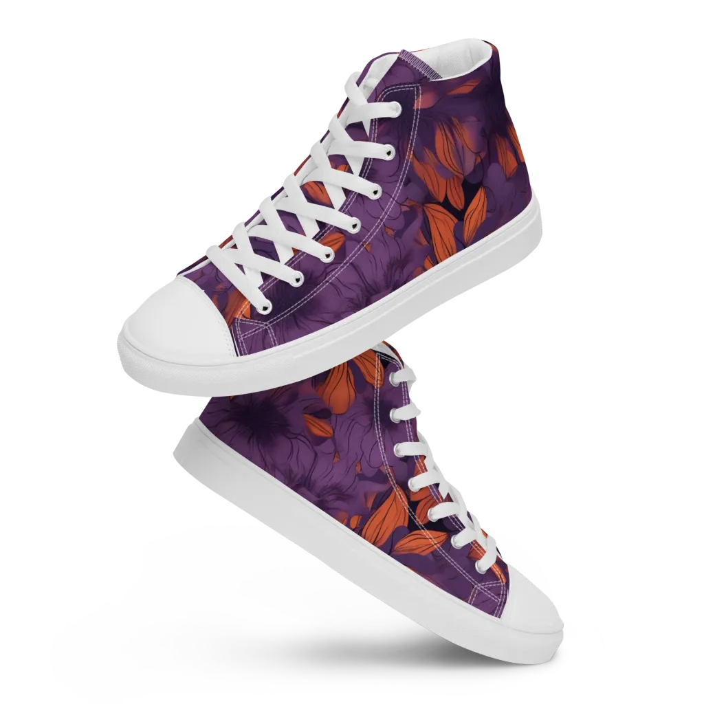 Plum Ignition on Women's High Top Canvas Shoes — Front