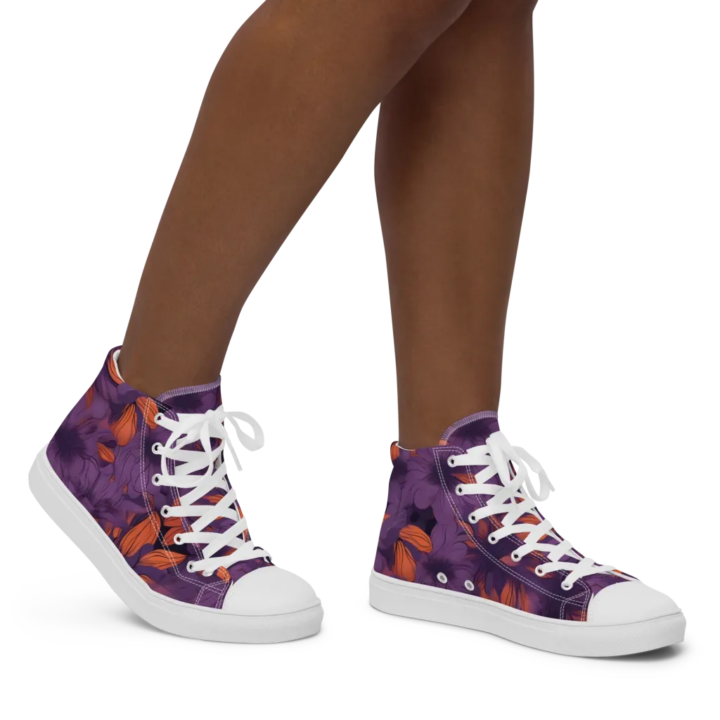Plum Ignition on Women's High Top Canvas Shoes — Right