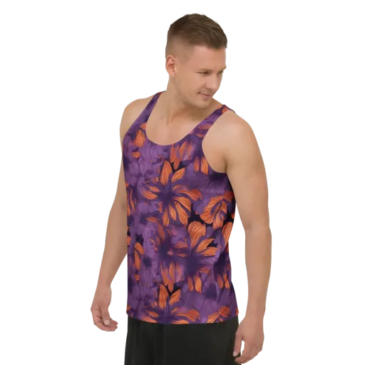 Plum Ignition on a Men's Tank Top