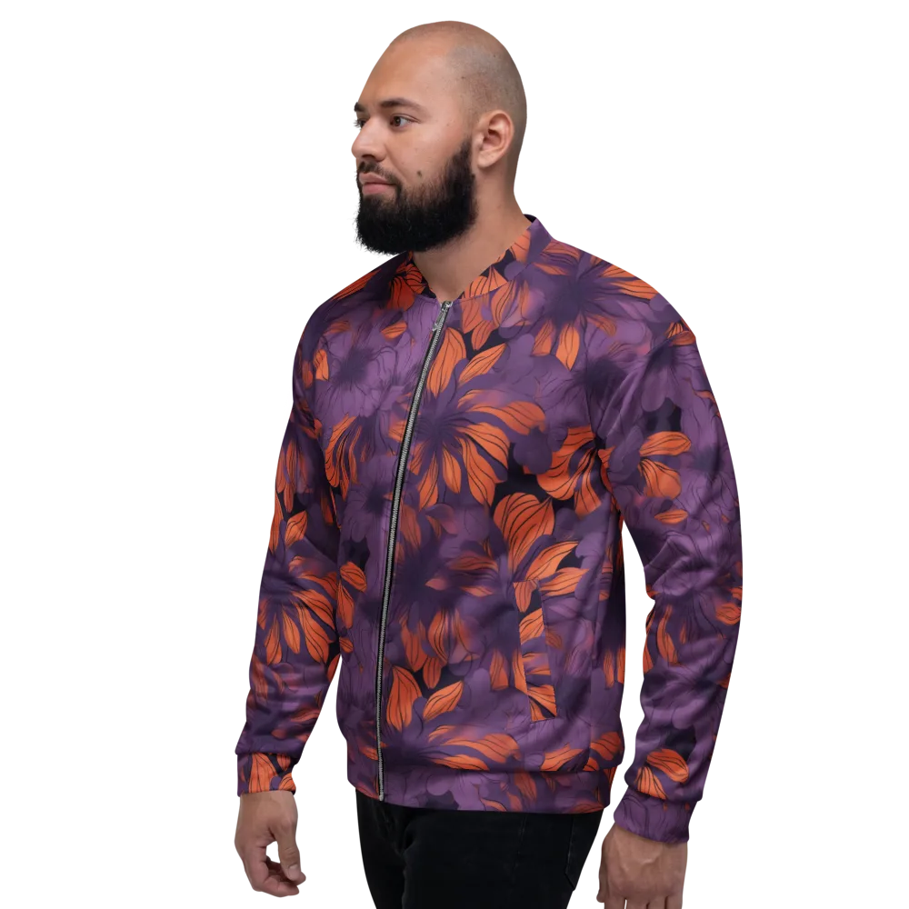 Plum Ignition on Bomber Jacket — Left