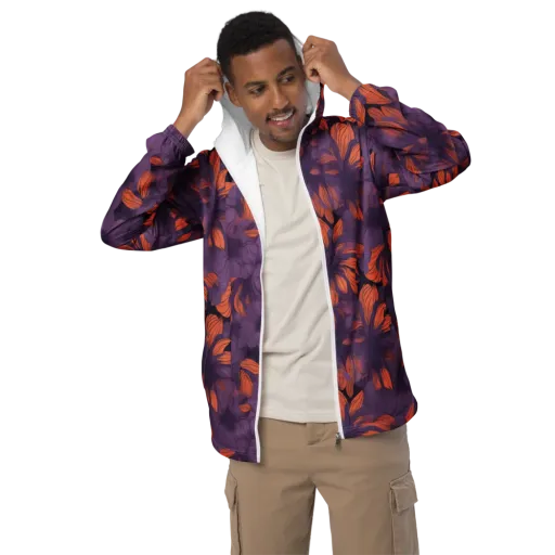 Plum Ignition on a Men's Windbreaker