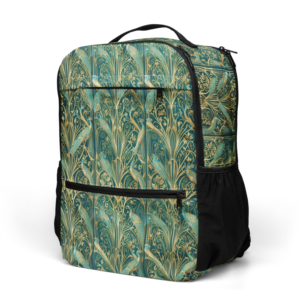 Peacock Nouveau on Utility Backpack — Left Front