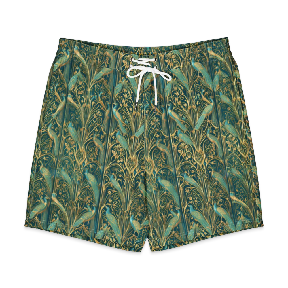 Peacock Nouveau on Men's Board Shorts — Front