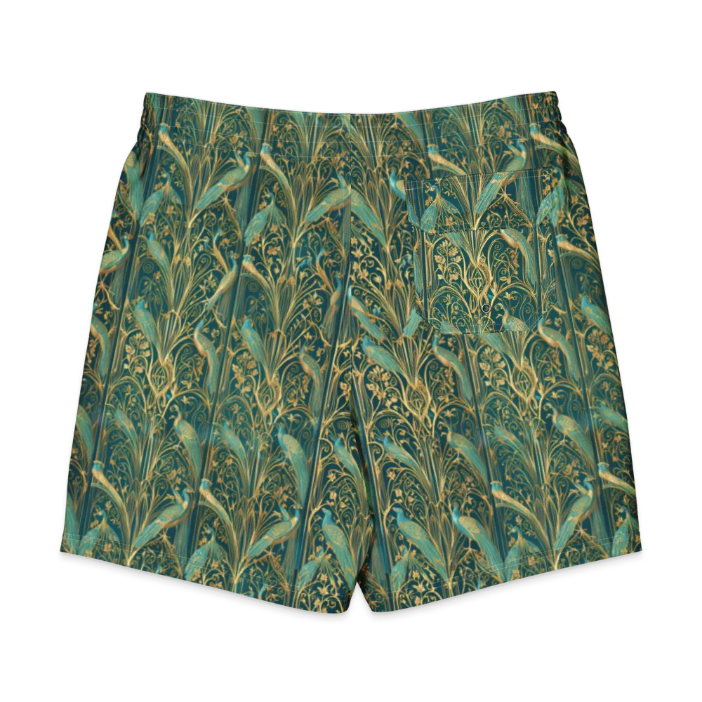 Peacock Nouveau on Men's Board Shorts — Back