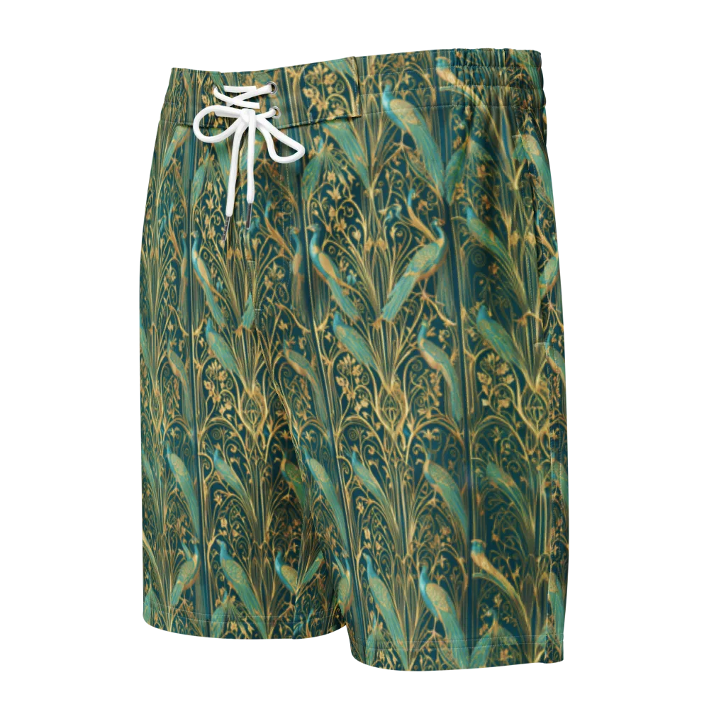 Peacock Nouveau on Men's Board Shorts — Front