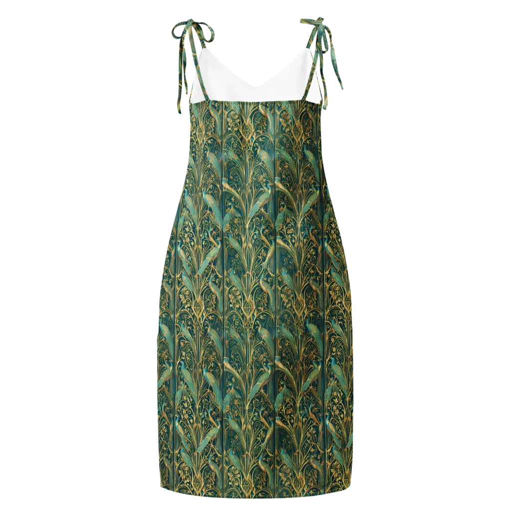 Peacock Nouveau on Slip Dress — Back
