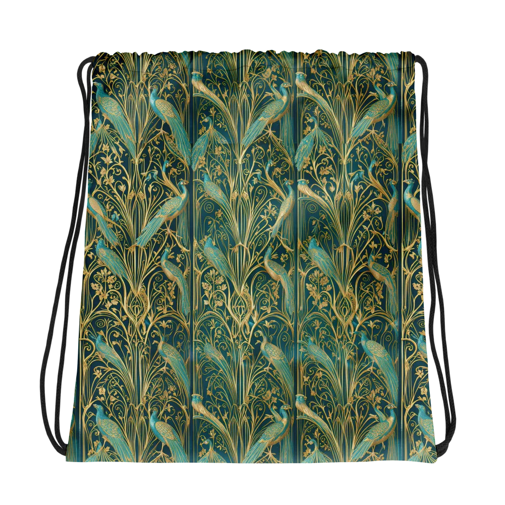 Peacock Nouveau on Drawstring Bag — Photo