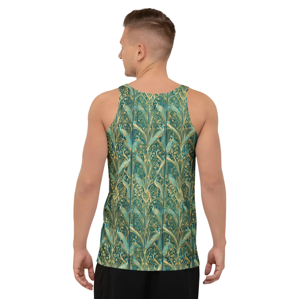 Peacock Nouveau on Men's Tank Top — Back