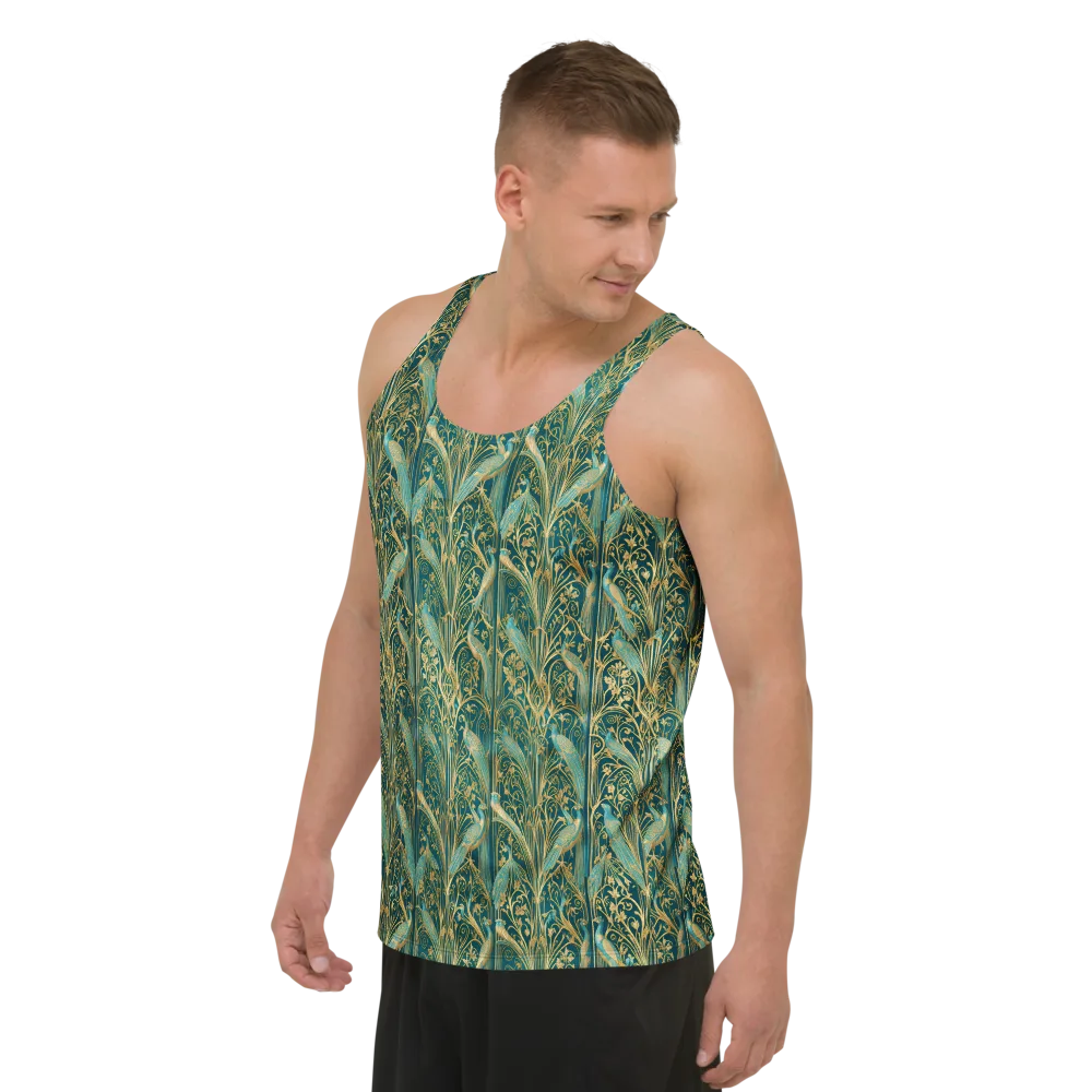 Peacock Nouveau on Men's Tank Top — Left Front