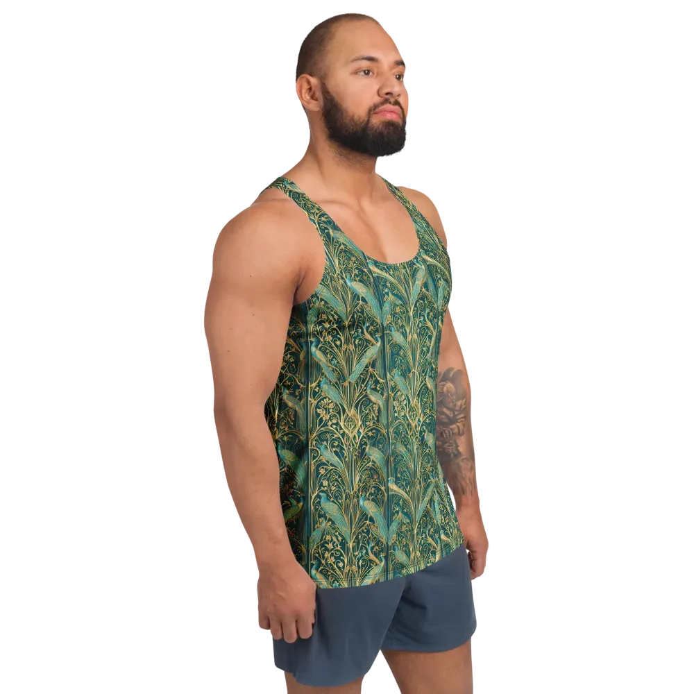 Peacock Nouveau on Men's Tank Top — Right Front