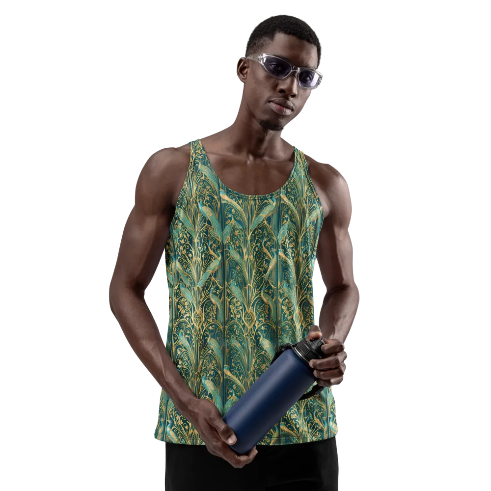 Peacock Nouveau on Men's Tank Top — Front