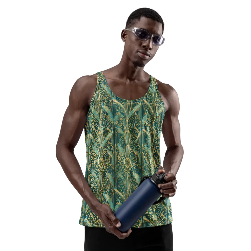 Peacock Nouveau on Men's Tank Top — Front