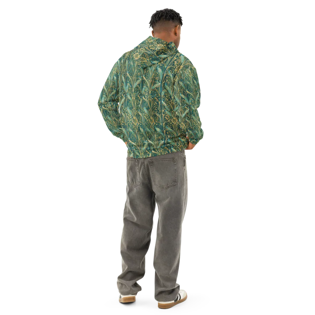 Peacock Nouveau on Cotton Hoodie — Back