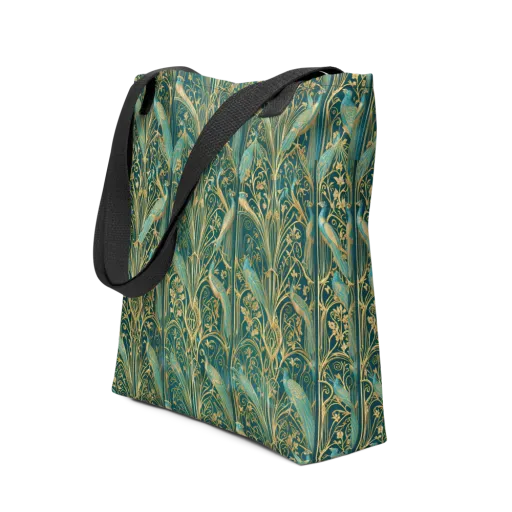Peacock Nouveau on a Tote Bag