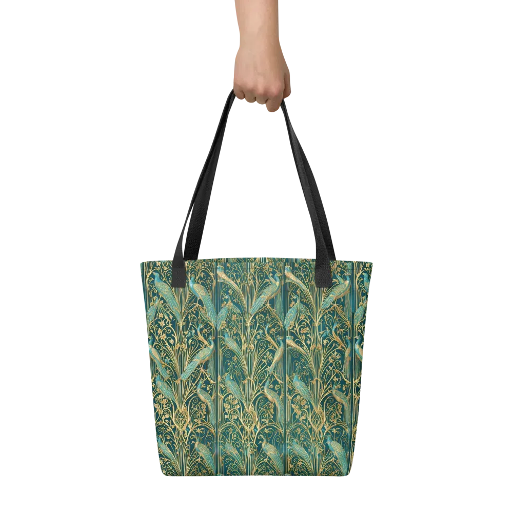 Peacock Nouveau on Tote Bag — Front