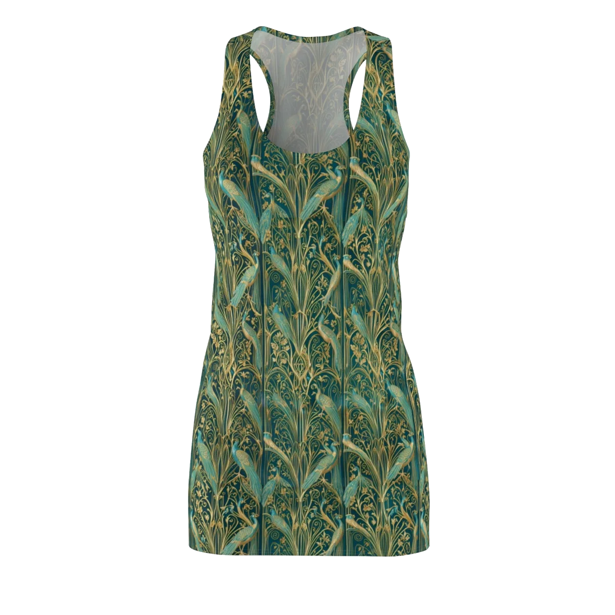 Peacock Nouveau on Racerback Dress — Front