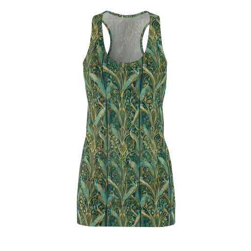 Peacock Nouveau on a Racerback Dress