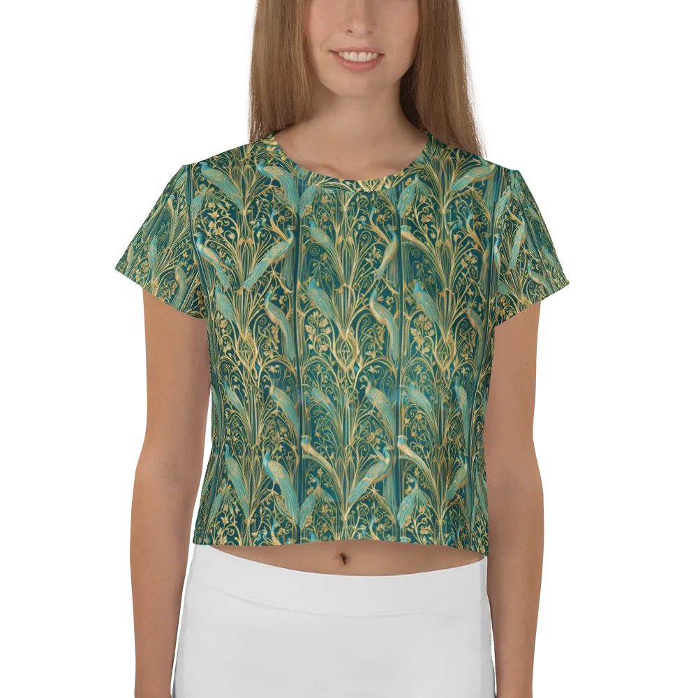 Peacock Nouveau on Crop Tee — Front