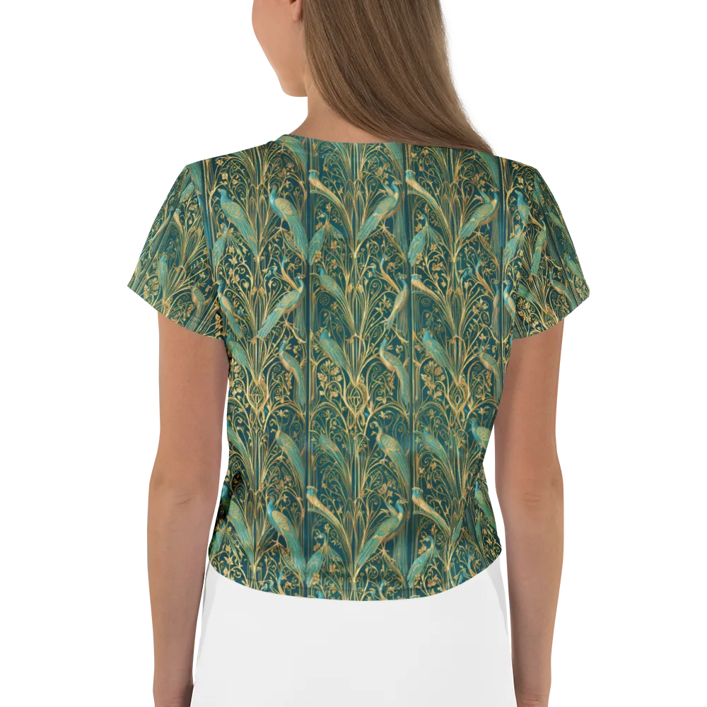 Peacock Nouveau on Crop Tee — Back