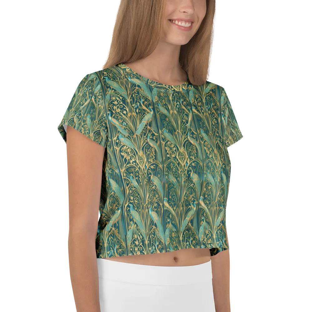 Peacock Nouveau on Crop Tee — Right