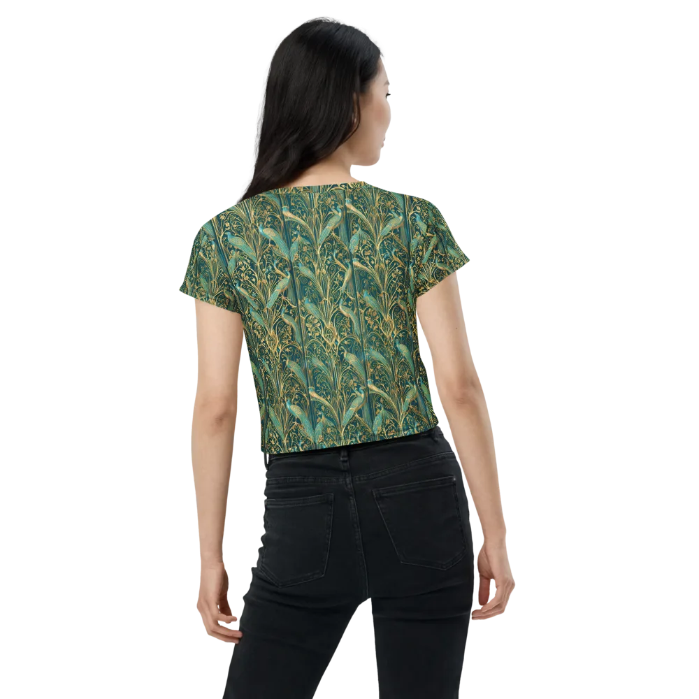 Peacock Nouveau on Crop Tee — Back
