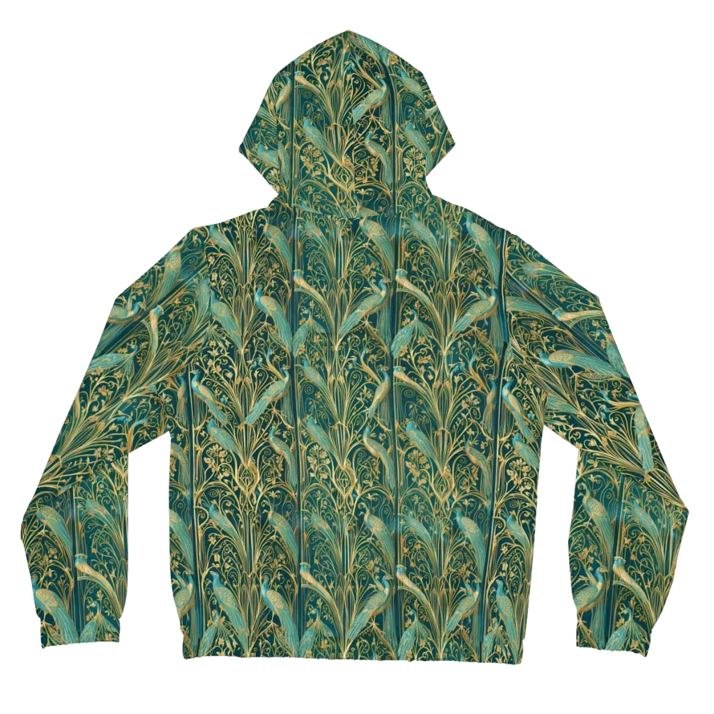 Peacock Nouveau on Women's Full-Zip Hoodie — Back