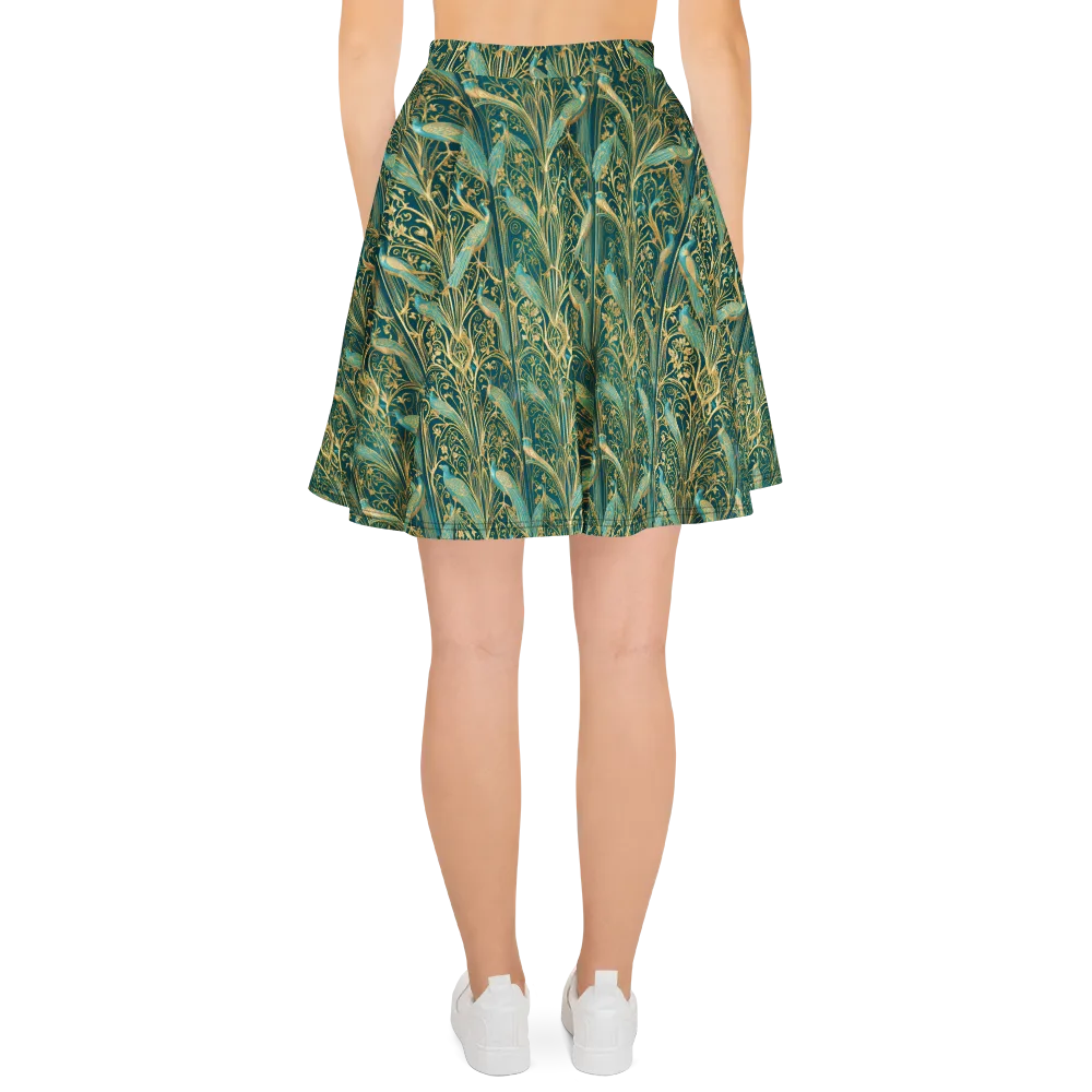 Peacock Nouveau on Skater Skirt — Back