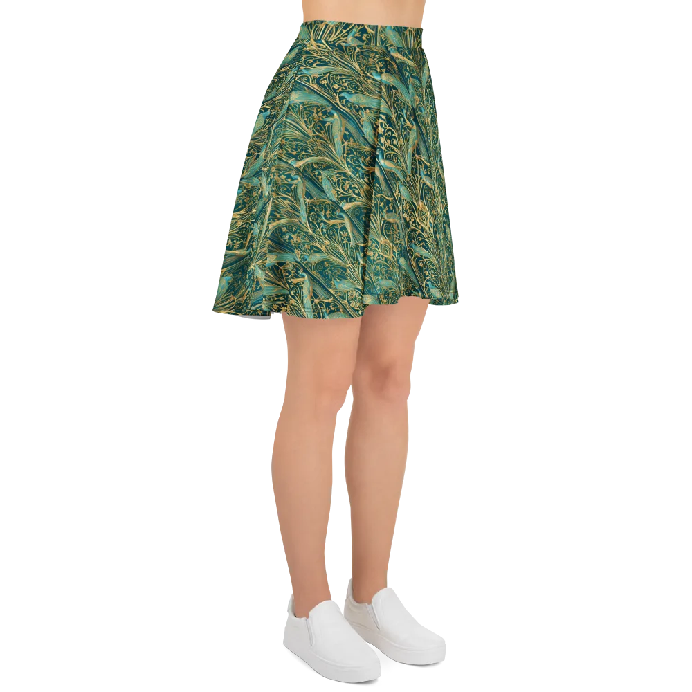 Peacock Nouveau on Skater Skirt — Right