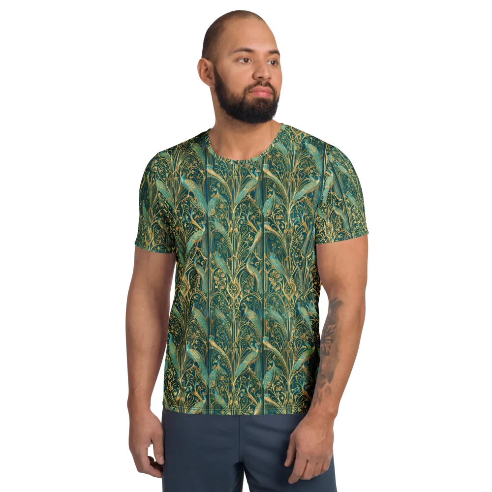 Peacock Nouveau on Men's Athletic T-Shirt — Front