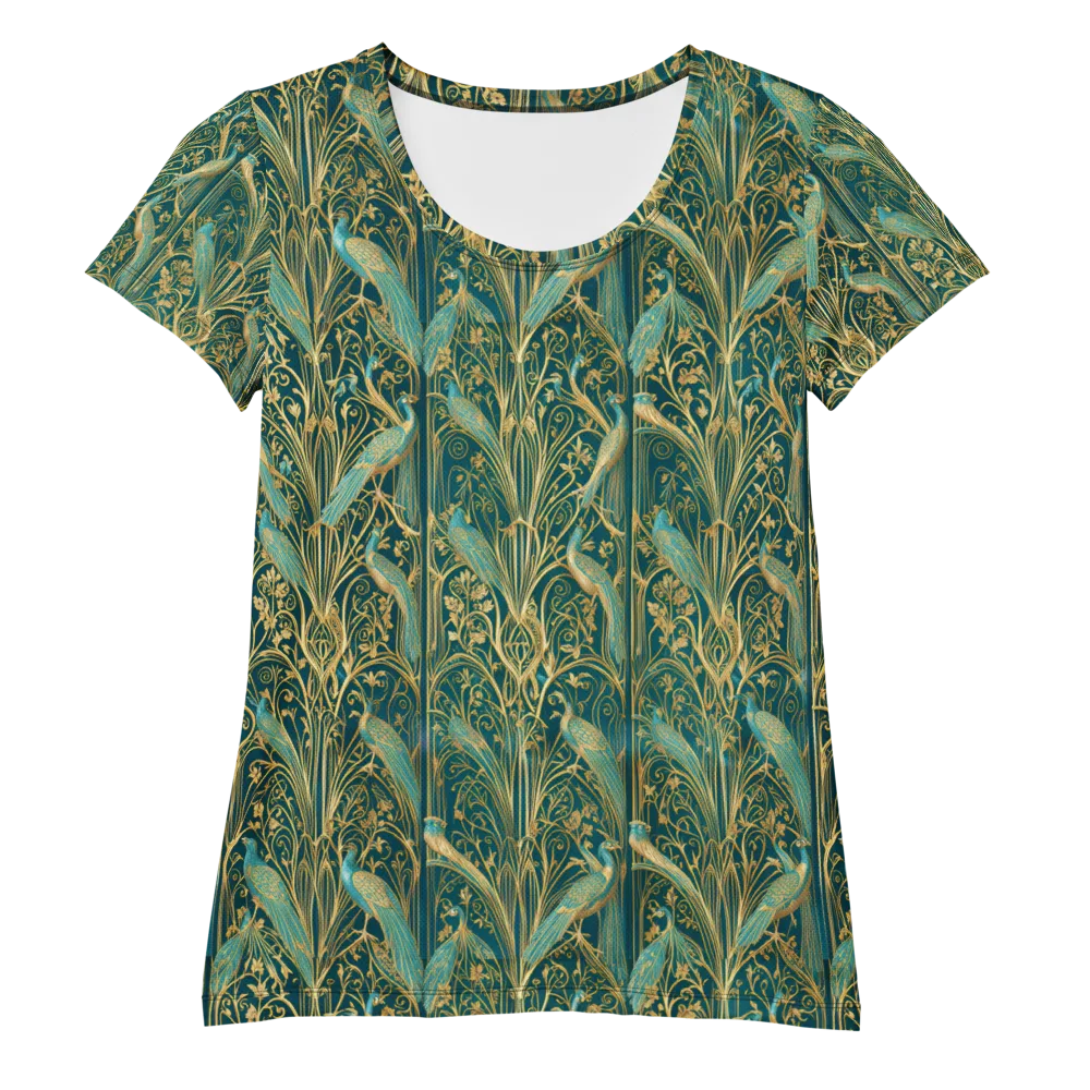 Peacock Nouveau on Women's Athletic T-Shirt — Front