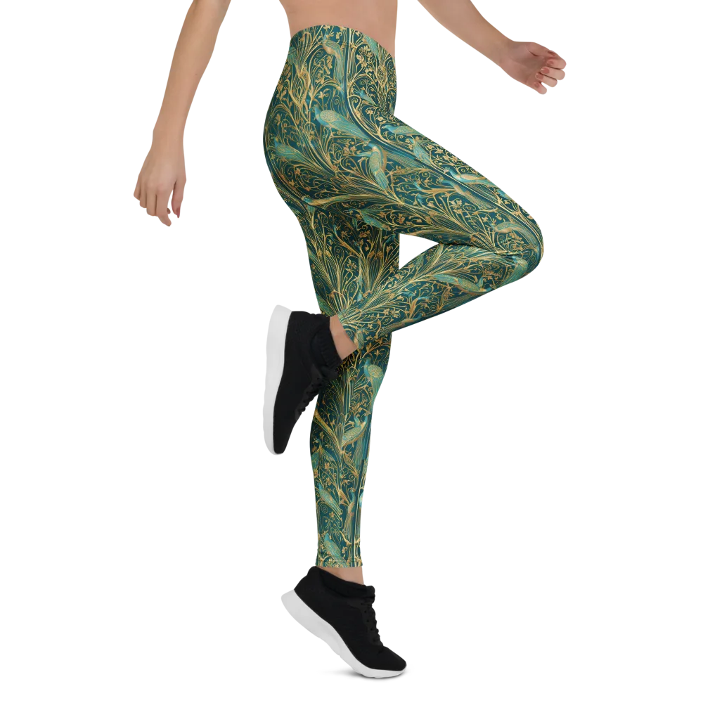 Peacock Nouveau on Leggings — Right