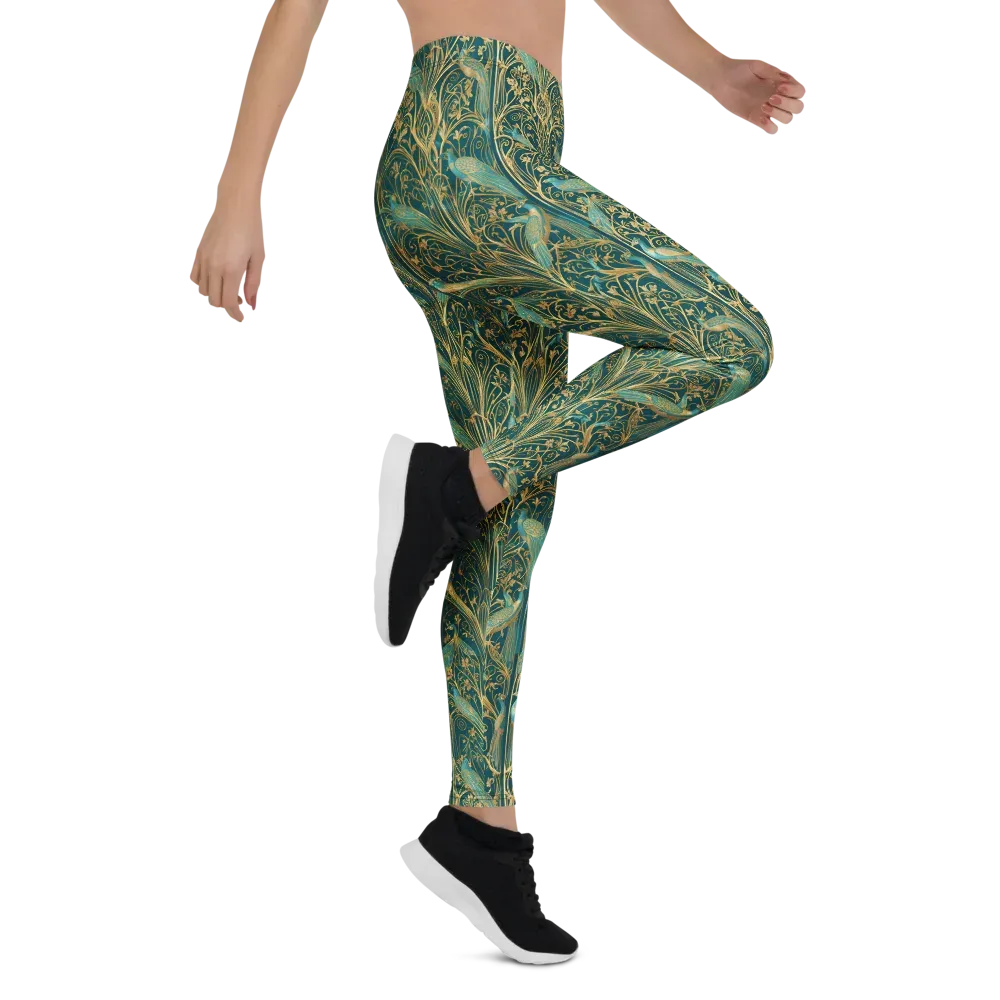 Peacock Nouveau on Leggings — Right