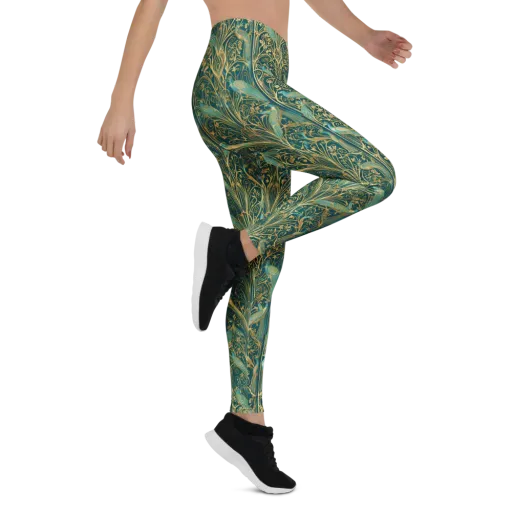 Peacock Nouveau on a Leggings