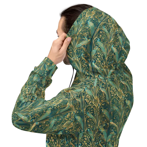 Peacock Nouveau on a Hoodie