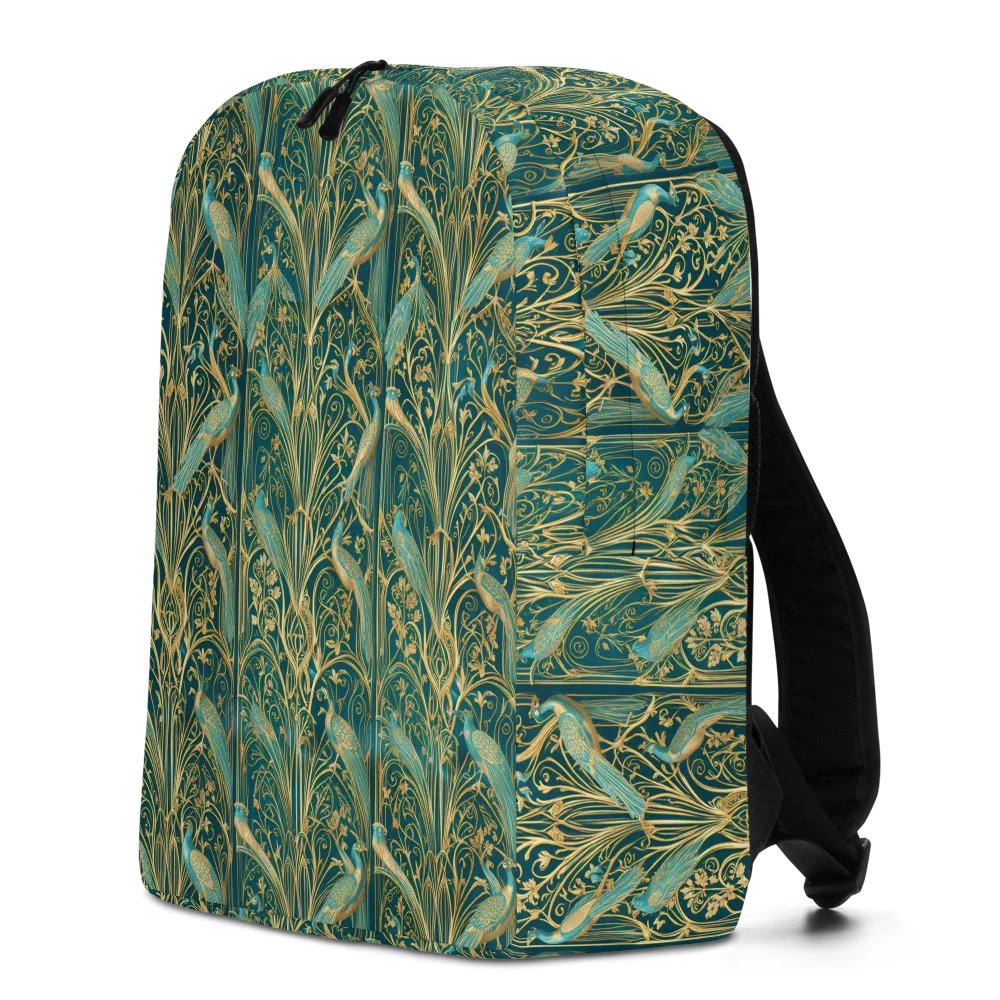 Peacock Nouveau on Minimalist Backpack — Left